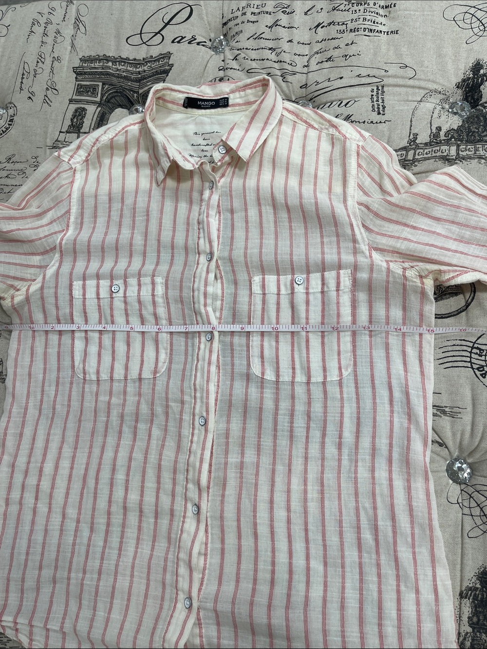 🇨🇦 Mango Semi-Transparent Button-Down Shirt - Picture 8 of 11